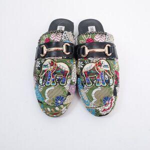 Steve Madden Kandi Slip-On Mule Elephant Tapestry Embellished Floral Beaded, 7.5